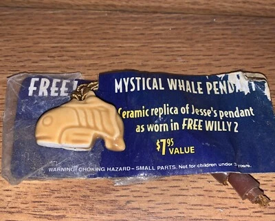 Free Willy 2 Mystical Whale Pendant Promo VHS Necklace, Heavy Damaged Package - Image 1 of 4