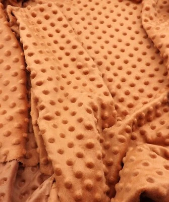 Tela tipo chenilla lisa marrón claro no elástica tejida puntos texturizados 37 x 58" Foto 1 de 3