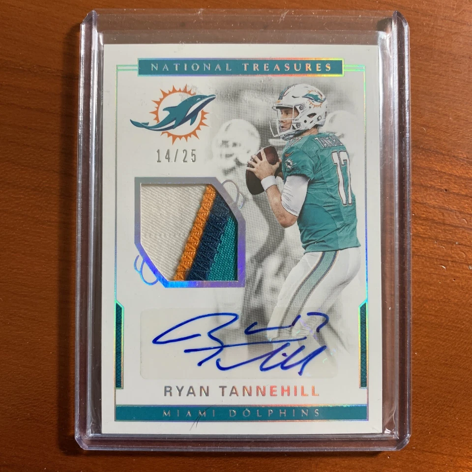 Ryan Tannehill Auto /25 Panini National Treasures 2016 4 COLOR PATCH WOW AUTO - Image 1 of 2