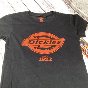 Dickies Girl Brick Logo Black Tee Juniors Size M Medium Short Sleeve T-shirt - Picture 1 of 3