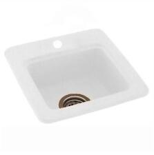 Swanstone BS01515.010 Solid Surface 1-Hole Dual Mount Single-Bowl Kitchen Sin...