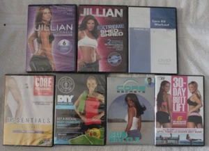 NEW 7 toning ab butt DVD lot Jillian Michaels core performance reebok Gold's Gym - Imagen 1 de 9