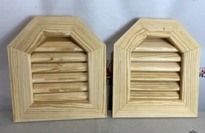 12"W x 14"H Octagonal Top Gable Vent (17"W x 19"H Frame Size): Unfinished PINE - Bild 1 von 8