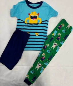Carters BOYS 3 Piece MONSTER SHIRT/SHORT/PANTS Set(BLUE/GREEN 4T)NWT - Picture 1 of 4