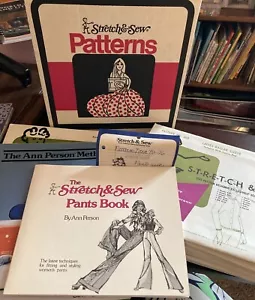 HUGE Lot Vintage Stretch and Sew Patterns 60s-80s Ann Person Plus Box & Books ++ - Picture 1 of 12