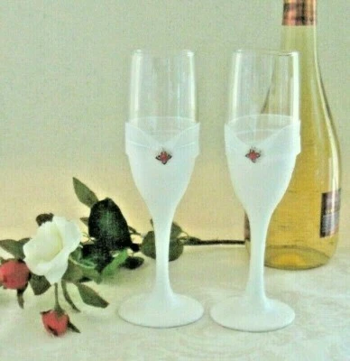  Vasos para tostar boda blancos y rojos Foto 1 de 4