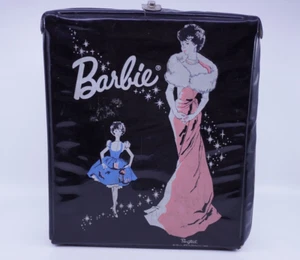 Barbie Pferdeschwanzkoffer von 1962 schwarz ~ Doll Carry ~ Mattel Vintage Enchanted Evening - Bild 1 von 7