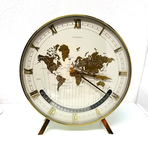 Kienzle Weltzeituhr Worldtimer Tischuhr Messing Uhr die Große Ø 28 cm läuft! - Bild 1 von 12
