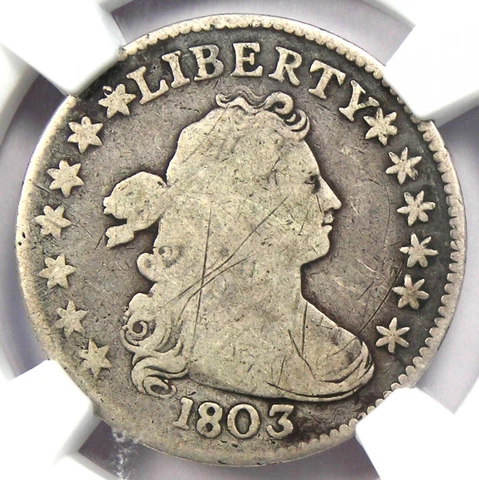 1803 Draped Bust Dime 10C Coin - Certified NGC Fine Detail - Rare Date! Cover