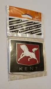 Scarce sealed vintage Renamel self adhesive KENT car badge inset 3D sticker - Picture 1 of 2