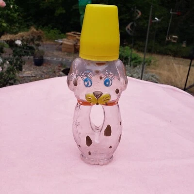 Luv N Care Vintage 80's Baby Plastic Bottle Lil Gripper Puppy Dog See Through - Image 1 of 4