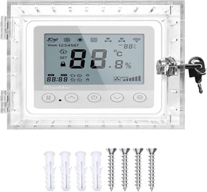 Universal Thermostat Lock Box with Key,Clear Large Thermostat Guard - Picture 1 of 11
