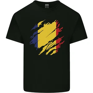 Torn Romania Flag Romanian Day Football Kids T-Shirt Childrens - Picture 1 of 72
