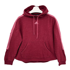 Adidas Pullover Hoodie Sweatshirt Loose Comfort Heather Red Embroidered Spellout