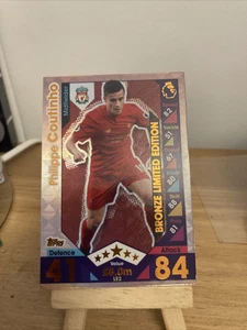 MATCH ATTAX 2016/17 LE2 PHILLIPE COUTINHO BRONZE LIMITED EDITION MINT - Picture 1 of 2