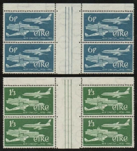 1961 Aer Lingus set in UNFOLDED gutter pair blocks of 4, superb u/m mint - Picture 1 of 1