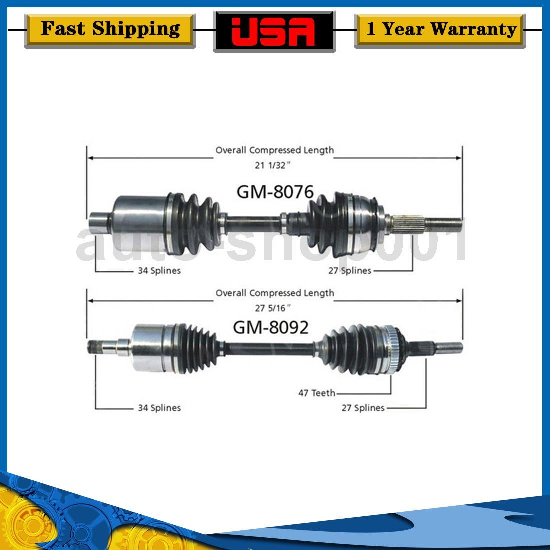 TrakMotive Front Driver Passenger Side CV Axle Joint For Buick