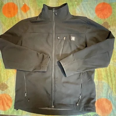 Carhartt Jacket Mens Medium Softshell Black Full Zip Pockets J250 BLK Polyester - Image 1 of 4