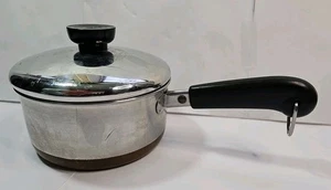 Olla para salsa Revere Ware 1 cuarto 00-I fondo de cobre con tapa Indonesia  - Imagen 1 de 13