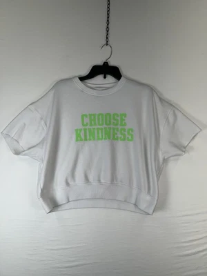 ROSA Victoria's Secret Sudadera Mujer Pequeña Blanca Elige Amabilidad Gráfico Foto 1 de 4