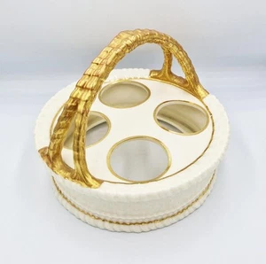 VIKTORIANISCHER ROYAL WORCESTER PORZELLANKORB EIERSTÄNDER um 1888 - Bild 1 von 6