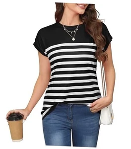 Womens Shirts Boho Plus Size Summer Tops Dresses Casual Blouses Medium Black - Picture 1 of 5