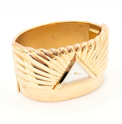 Reloj brazalete vintage Franklin Mint 1988 pirámide tono dorado [sin probar] Foto 1 de 4