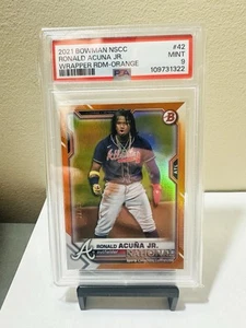 Ronald Acuna Jr 2021 Bowman NSCC ORANGE #25 PSA 9 MINT - RARE POP 3 - Bild 1 von 2