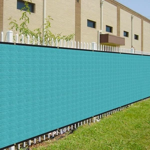 14ft Turquoise Privacy Fence Screen Net Mesh Windscreen for Garden Yard Patio - Picture 1 of 8