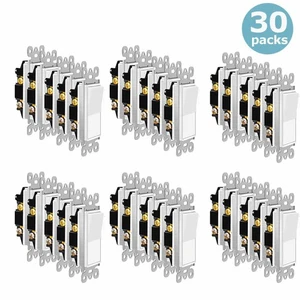 Decorator Paddle Rocker Light Switch Single Pole 15A 120V/277V 3 Wire UL Listed - Picture 1 of 12