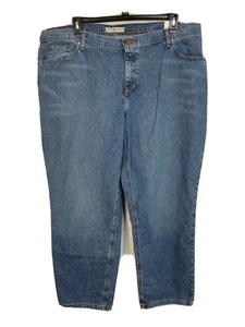 LL Bean Women Sz 18 Classic Fit Blue Jeans Straight Flat Front Stretch NWOT E349 - Picture 1 of 10