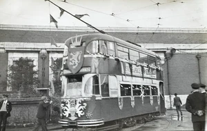 1957 Liverpool, Edge Lane Bus Depot Tram Car no 210 Real Vintage B&W Photograph - Picture 1 of 2