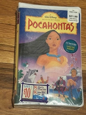 Pocahontas - New Sealed! VHS Disney Video Tape Masterpiece Movie Hype Stickers! - Imagem 1 de 3