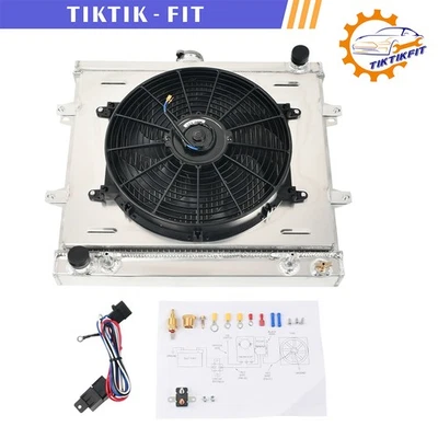 Ventilador de cobertura de radiador 3 fileiras + relé para 1984-95 Toyota Pickup DLX 4 Runner SR5 2.4L - Imagem 1 de 4