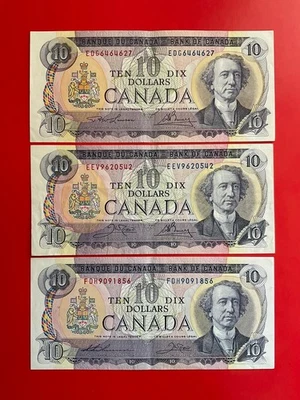 Canada 1971 $10 pick #88cde 3 Different Signature Lot of 3 - Image 1 of 2