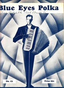 Blue Eyes Polka John Krachtus 1935 Vintage Accordion Sheet Music - Imagen 1 de 2