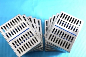 10 DENTAL AUTOCLAVE STERILIZATION CASSETTE RACK BOX TRAY FOR 10 INSTRUMENT - Picture 1 of 5