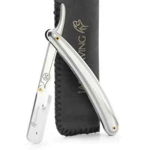 BARBER SALON CUT THROAT SHAVING STRAIGHT RAZOR CLOSE SHAVE RAZORS LEATHER POUCH - Picture 1 of 5