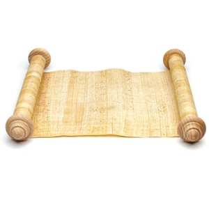 Schriftrolle Papyrusrolle beschreiben - Papyrus mit Holzstangen - Bild 1 von 7