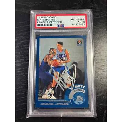 2002-03 Topps Matt Barnes Signed Rookie RC Auto PSA/DNA - Image 1 of 3