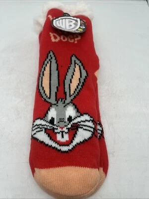 Носки с подкладкой Bugs Bunny Sherpa Looney Tunes Warner Bros красные унисекс домашние T7 - Изображение 1 из 4