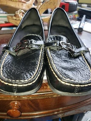 Mocassins de couro macio aerossóis, feminino tamanho 8M, preto - Imagem 1 de 4