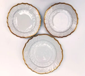 Hutschenreuther Gelb L.H.S Dresden White Salad or Dessert Plates Set of 3 - Picture 1 of 6