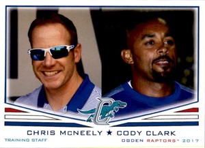 2017 Ogden Raptors Grandstand 34 Trainer Chris McNeely Recovery Coach Cody Clark