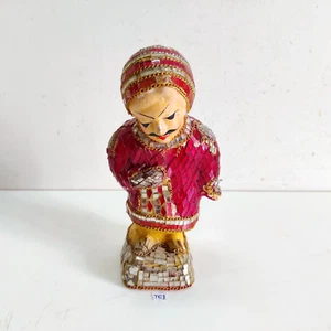 Vintage Mirror Handwork Air India Maharajah Mascot Paper Mache Decorative TC1 - Picture 1 of 7
