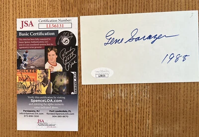 GENE SARAZEN подписанный автограф 3 X 5 карта Masters чемпион JSA сертификат  - Изображение 1 из 4