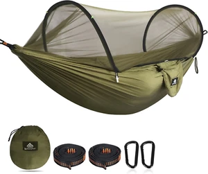 Hamaca UltraLigera con Mosquitera,Capacidad 300Kg, Nylon Paracaídas Transpirable - Imagen 1 de 12