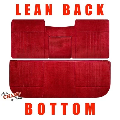 1987-1991 Ford F150 F250 F350 XLT -Bottom/Lean Back Bench Seat Cloth Covers Red - Image 1 of 4