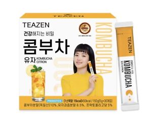 Teazen Kombucha Yuzu Citron Energy Booster Drink Prebiotic 5g 30 sticks