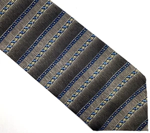 Geoffrey Beene Mens Tie, Brown w/ Blue Stripes - Picture 1 of 8